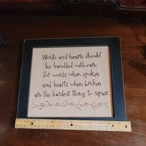 Blossom Bucket Framed Sampler Wall Art Black Frame NO Glass